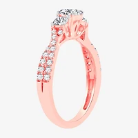 Love Lives Forever (H-I / Si1-Si2) Womens CT. T.W. Lab Grown White Diamond 10K Gold Oval 3-Stone Engagement Ring