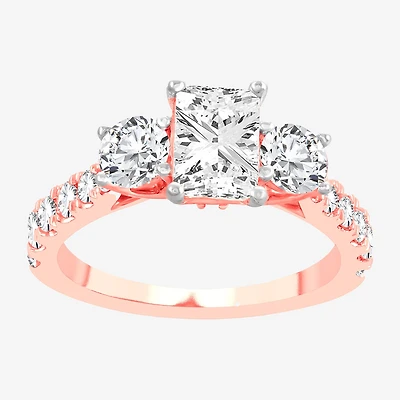 Love Lives Forever (H-I / Si1-Si2) Womens CT. T.W. Lab Grown White Diamond 10K Gold 3-Stone Engagement Ring