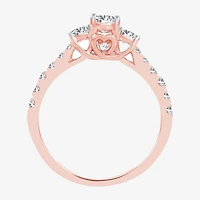 Love Lives Forever (H-I / Si1-Si2) Womens CT. T.W. Lab Grown White Diamond 10K Gold Oval 3-Stone Engagement Ring