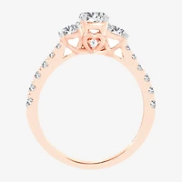 Love Lives Forever (H-I / Si1-Si2) Womens CT. T.W. Lab Grown White Diamond 10K Gold Round 3-Stone Engagement Ring