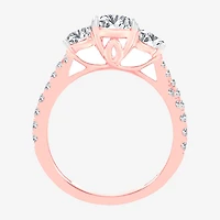 Love Lives Forever (H-I / Si1-Si2) Womens 2 CT. T.W. Lab Grown White Diamond 10K Gold Pear 3-Stone Engagement Ring