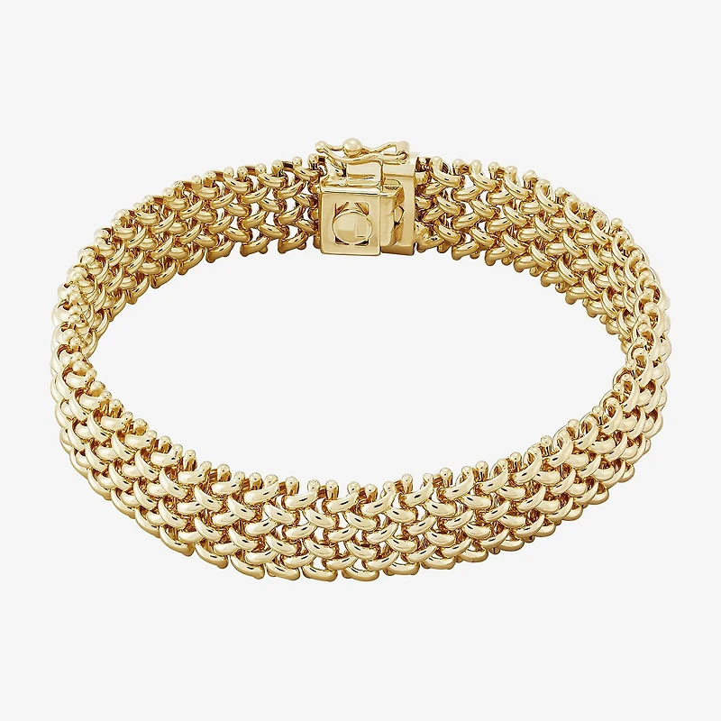 Made in Italy Womens 14K Gold Solid 7.5 Inch Link Bracelet