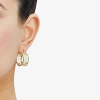 Made in Italy Womens 14K Gold 25.3mm Round Hoop Earrings