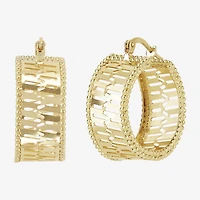 Made in Italy Womens 14K Gold 25.3mm Round Hoop Earrings