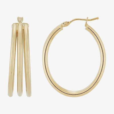 Made in Italy Womens 14K Gold 30mm Round Hoop Earrings