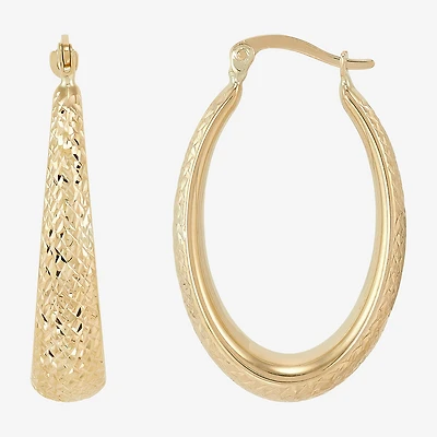 Womens 14K Gold 32.1mm Round Hoop Earrings
