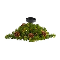 Nearly Natural 16in. 35 Lights And Pine Cones Lighted Christmas Tabletop Decor