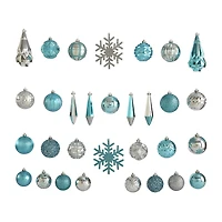 Nearly Natural Holiday 52 Count Set; 80mm To 150mm With Reusable Tray Christmas Ornament