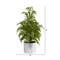 Nearly Natural 20" Cedar Pine Natural Look In Decorative Planter Pine Christmas Tree