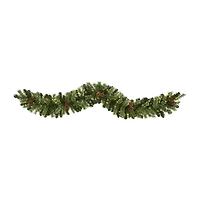 Nearly Natural 6ft. 50 Clear Led Lights And Pine Cones Pre-Lit Christmas Indoor Garland