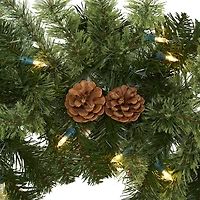 Nearly Natural 6ft. 50 Clear Led Lights And Pine Cones Pre-Lit Christmas Indoor Garland