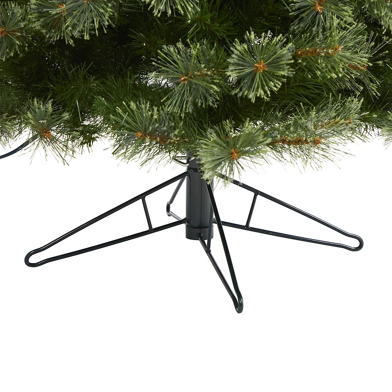 Nearly Natural 6 1/2 Foot Cashmere Slim Pine With 660 Bendable Branches And 350 Warm White Lights Pre-Lit Christmas Tree