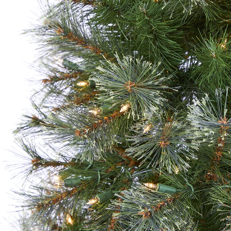 Nearly Natural 6 1/2 Foot Cashmere Slim Pine With 660 Bendable Branches And 350 Warm White Lights Pre-Lit Christmas Tree