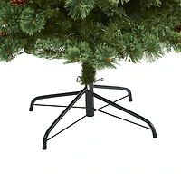 Nearly Natural 7 Foot Pine With Pine Cones And 400 Clear Led Lights Pre-Lit Christmas Tree