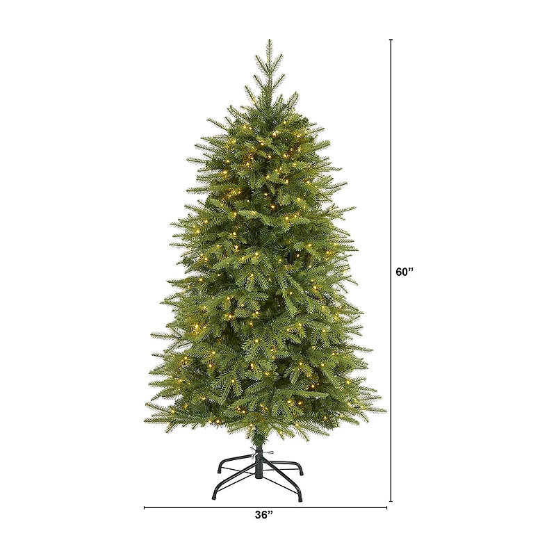 Nearly Natural Foot Natural Look Fir With Bendable Branches And 350 Clear Led Lights Pre-Lit Christmas Tree