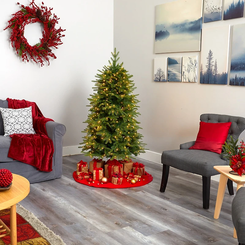 Nearly Natural Foot Natural Look Fir With Bendable Branches And 350 Clear Led Lights Pre-Lit Christmas Tree