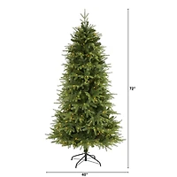 Nearly Natural 6 Foot Natural Look Fir With 1870 Bendable Branches And 350 Clear Led Lights Pre-Lit Christmas Tree