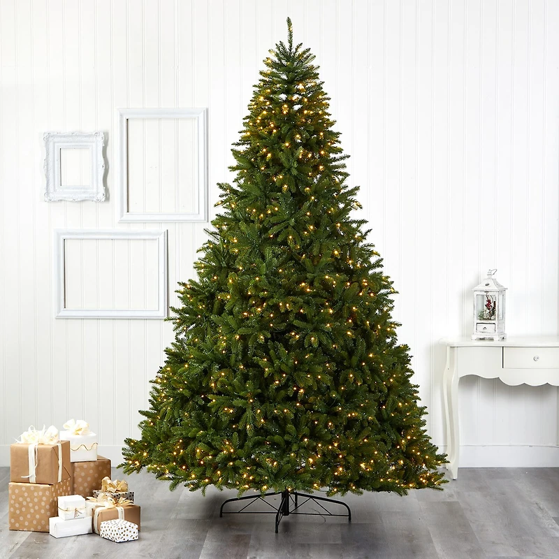 Nearly Natural 9 Foot Natural Look Spruce With 4443 Tips And 1000 Clear Led Lights Pre-Lit Christmas Tree