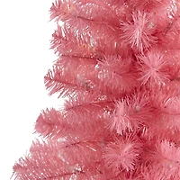 Nearly Natural 2 Foot With 72 Bendable Branches And 35 Led Lights Pre-Lit Pink Christmas Tree
