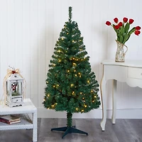 Nearly Natural 5 Foot Northern Tip Pine With 150 Clear Led Lights Pre-Lit Christmas Tree