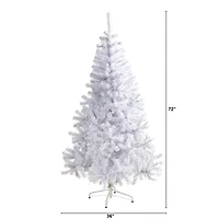 Nearly Natural 6 Foot White Pine With 680 Bendable Branches And 250 Clear Led Lights Pre-Lit Christmas Tree