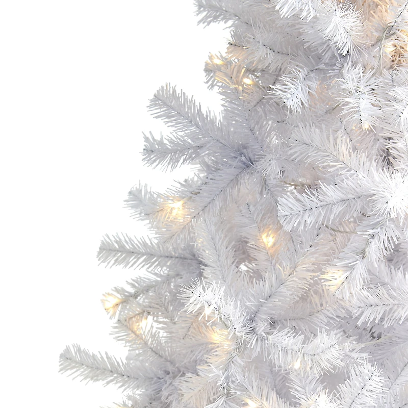 Nearly Natural 6 Foot White Pine With 680 Bendable Branches And 250 Clear Led Lights Pre-Lit Christmas Tree