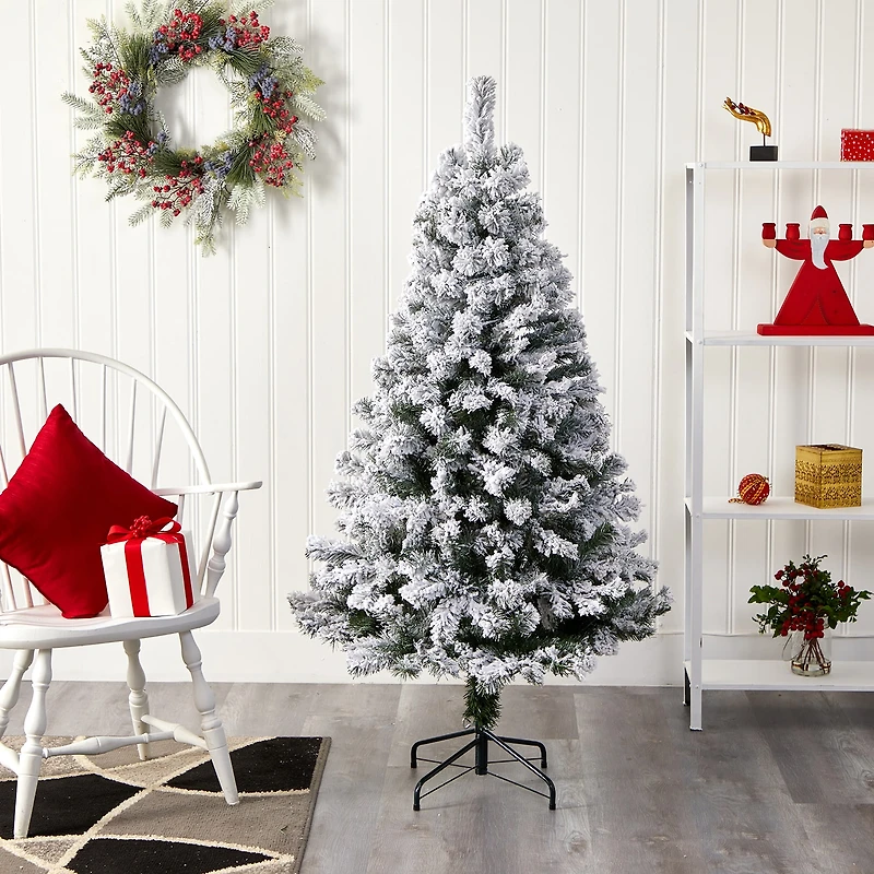 Nearly Natural Foot West Virginia Flocked Fir Christmas Tree