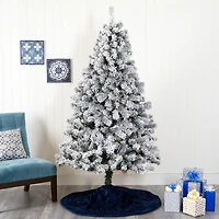 Nearly Natural 7 Foot West Virginia Flocked Fir Christmas Tree
