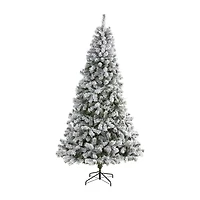 Nearly Natural 8 Foot West Virginia Flocked Fir Christmas Tree