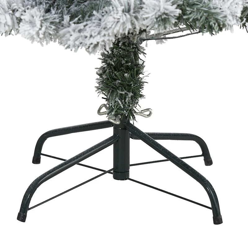 Nearly Natural 4 Foot Rock Springs Flocked Spruce Christmas Tree