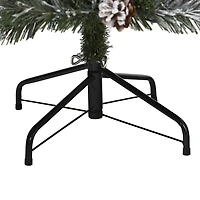 Nearly Natural 6 Foot Flocked White River Mountain Pine With Pinecones And 250 Clear Led Lights Pre-Lit Christmas Tree