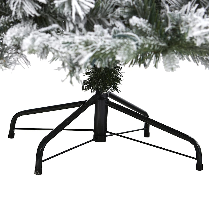 Nearly Natural 5 Foot Flocked Vermont Mixed Pine With 150 Clear Led Lights Pre-Lit Christmas Tree