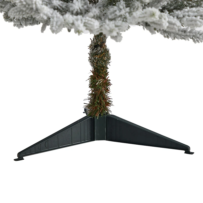 Nearly Natural 3 Foot Flocked Fraser Fir With 481 Bendable Branches And 200 Warm White Lights Pre-Lit Christmas Tree