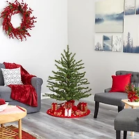 Nearly Natural 4 Foot Mountain Pine With 374 Bendable Branches And 100 Clear Lights Pre-Lit Christmas Tree