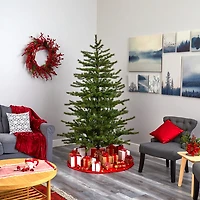 Nearly Natural 7 Foot Mountain Pine With 1762 Bendable Branches And 450 Clear Lights Pre-Lit Christmas Tree