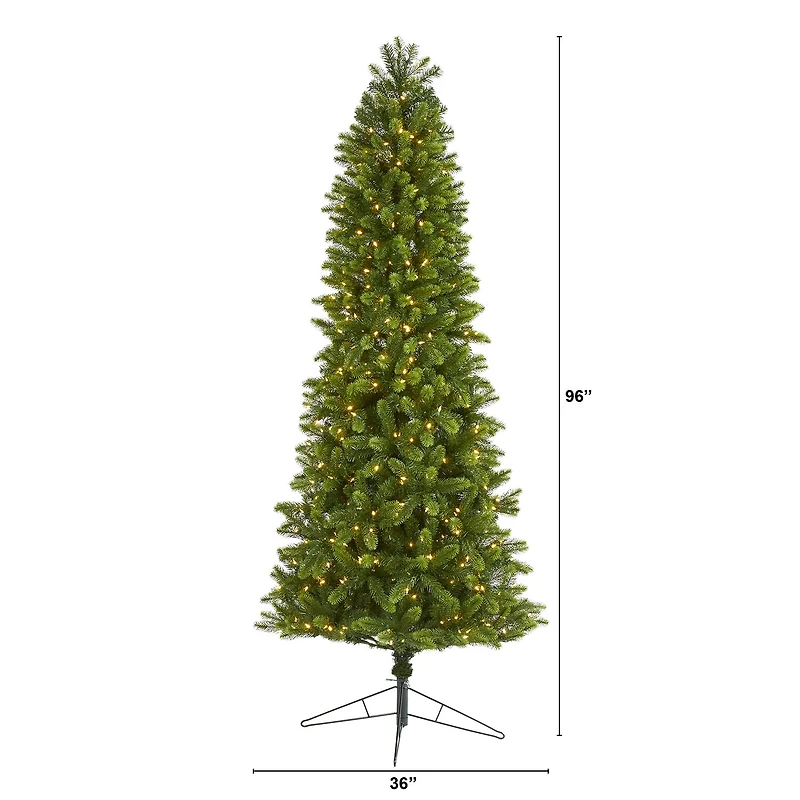 Nearly Natural 8 Foot Spruce With 1294 Bendable Branches And 600 Warm White (Multifunction) Led Lights Pre-Lit Christmas Tree
