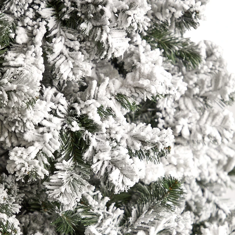 Nearly Natural 10 Foot West Virginia Flocked Fir With 1680 Tips And 800 Clear Led Lights Pre-Lit Christmas Tree