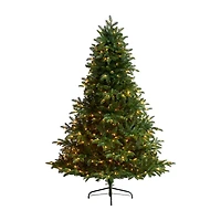 Nearly Natural 6 Foot South Carolina Spruce With 1908 Bendable Branches And 400 White Warm Lights Pre-Lit Christmas Tree