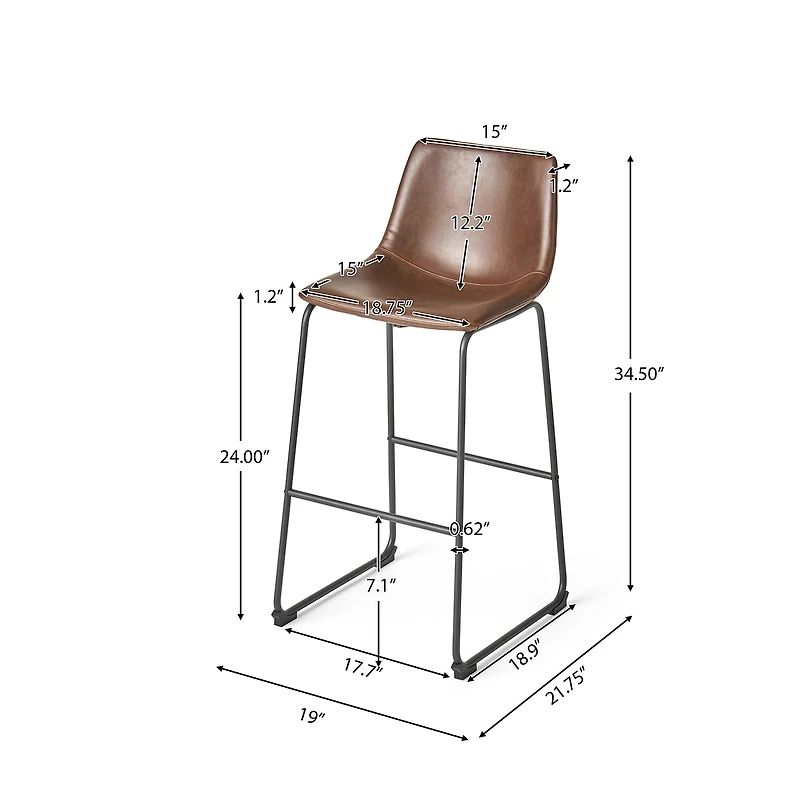 Cedric 2-pc. Counter Height Upholstered Bar Stool