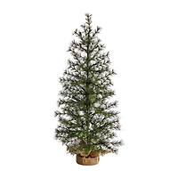 Nearly Natural 3 Foot Pine In A Burlap Base With 50 Clear Led Lights Pre-Lit Christmas Tree