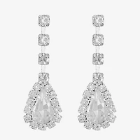 Monet Jewelry Timeless Silver Tone Womens Glass Hypoallergenic Drop Earrings