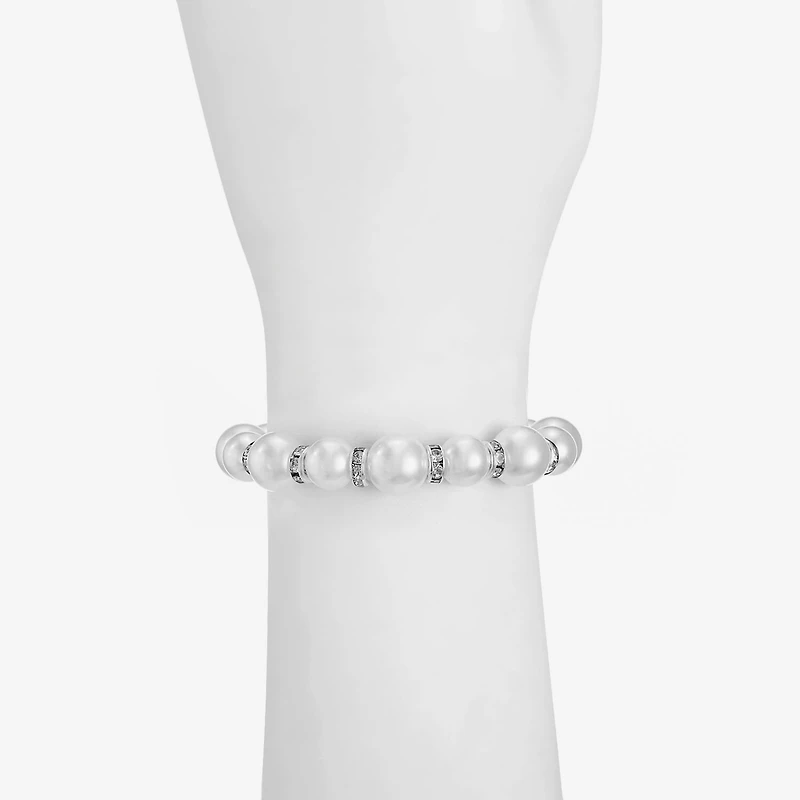 Monet Jewelry Timeless Womens Simulated Pearl Stretch Bracelet