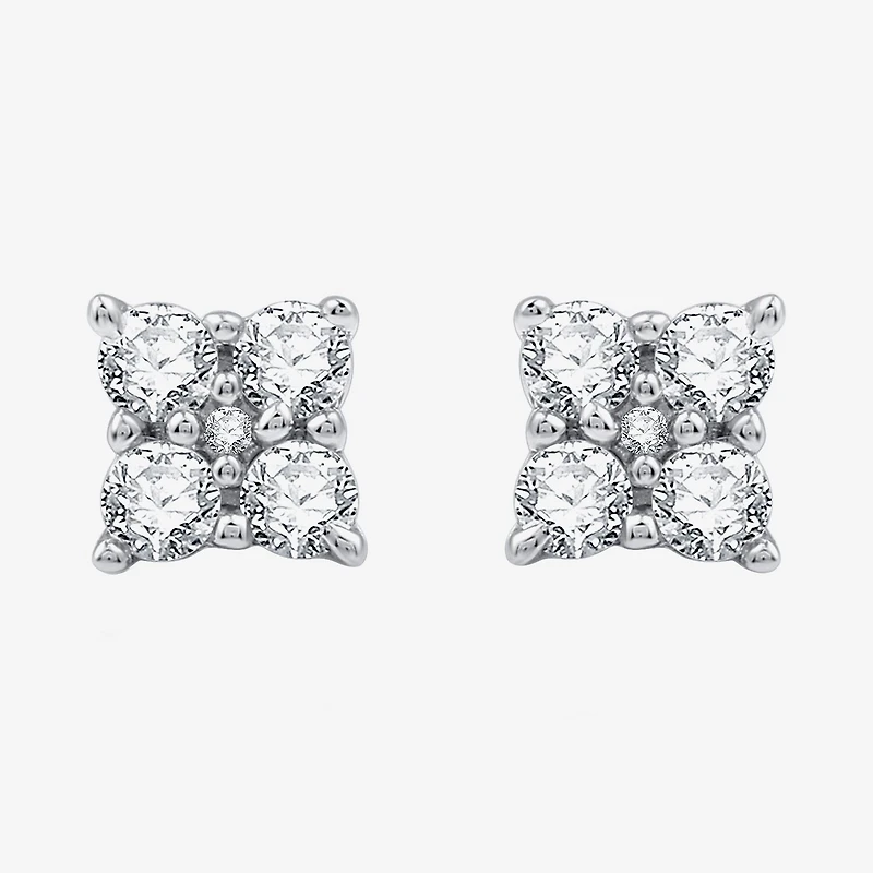1/4 CT. T.W. Lab Grown White Diamond Sterling Silver 4.7mm Stud Earrings