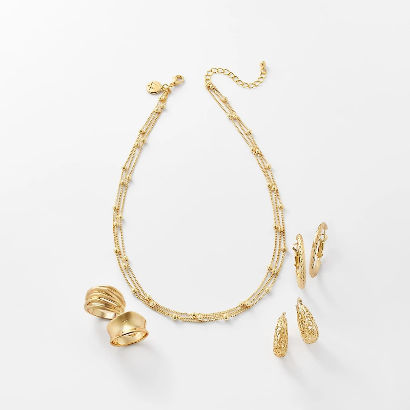 Sparkle Allure Intertwined Womens 14K Gold Over Brass Cocktail Ring