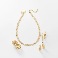 Sparkle Allure Intertwined Womens 14K Gold Over Brass Cocktail Ring