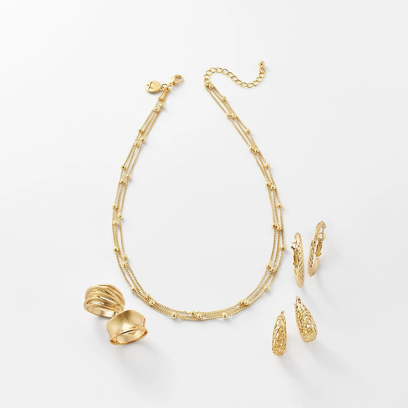 Sparkle Allure Womens 6MM 14K Gold Over Brass Band