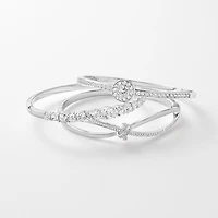Sparkle Allure Womens Cubic Zirconia Pure Silver Over Brass Bangle Bracelet