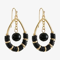 Mixit Gold Tone & Black Tear Womens Drop Earrings