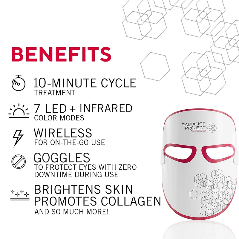 Mirabella Phototherapy 7-Color Led Facial Mask With Infrared