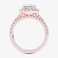 G-H / Si1-Si2) Womens / CT. T.W. Lab Grown White Diamond 14K Gold Pear Side Stone Halo Bridal Set